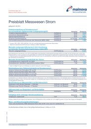 Preisblatt Messwesen Strom - Die Mainova ServiceDienste GmbH