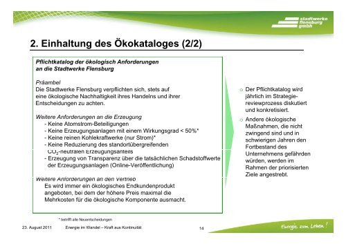 Zur Präsentation - Stadtwerke Flensburg