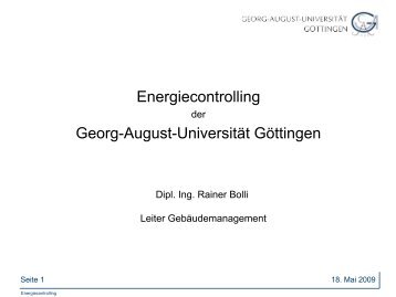 Energiecontrolling Georg-August-Universität Göttingen