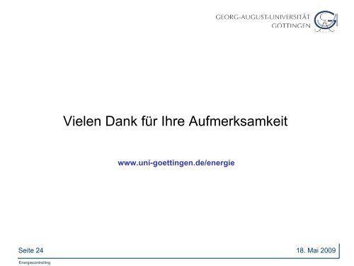 Energiecontrolling Georg-August-Universität Göttingen