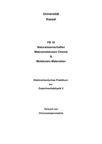 Chronoamperometrie (126 kb PDF) - Universität Kassel