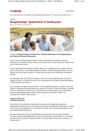 Biogasanlage: Spatenstich in Saelhuysen - EnD-I AG