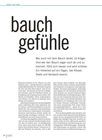 Artikel Heft VIII: Bauchgefühle - Sprechstunde Doktor Stutz