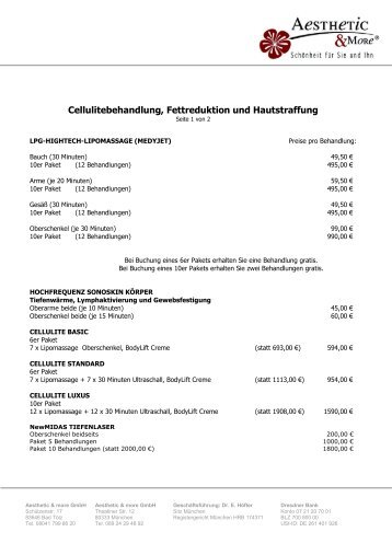 Cellulitebehandlung, Fettreduktion und Hautstraffung