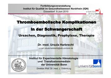 Thromboembolische Komplikationen in der Schwangerschaft ...