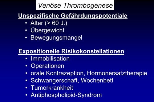 Grundlagen der Gerinnungsphysiologie, Thrombophilie und ...