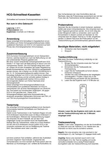 Produktinformation zum Accu-Tell hCG-Test - Praxisdienst