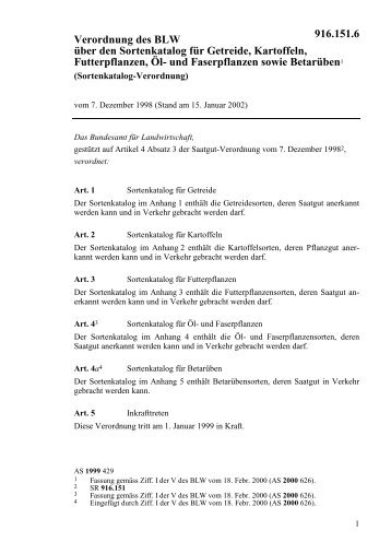 Sortenkatalog-Verordnung - Eve & Rave e.V. Berlin