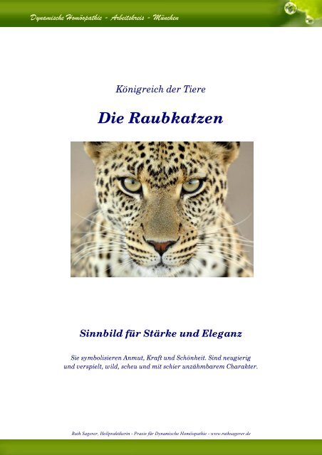 Die Raubkatzen - Ruth Sagerer