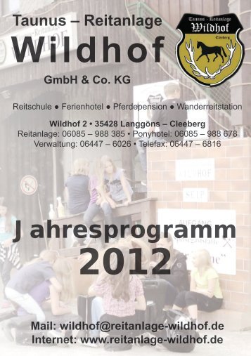 Jahresprogramm 2012 - Wildhof