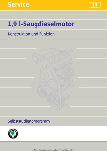 1,9 l-Saugdieselmotor Service