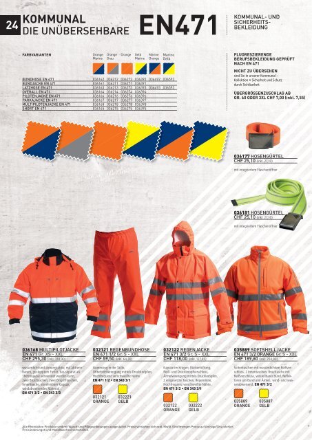 Rheintaltex Berufsbekleidung Katalog 2011/2012