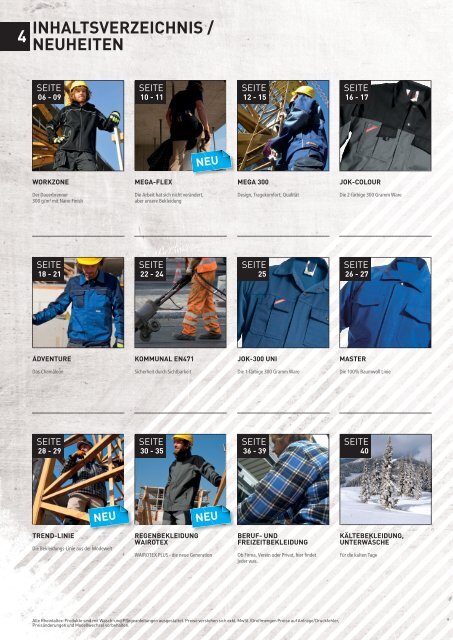 Rheintaltex Berufsbekleidung Katalog 2011/2012