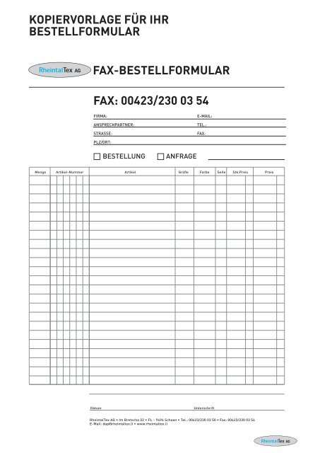 Rheintaltex Berufsbekleidung Katalog 2011/2012