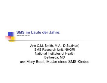 SMS im Laufe der Jahre: und Mary Beall, Mutter ... - Smith-Magenis.de