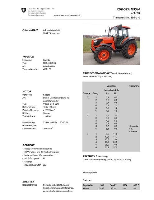 KUBOTA M9540 DTHQ