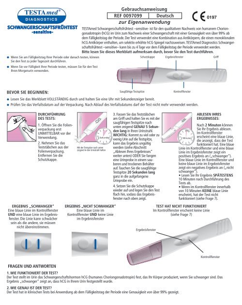 BPZ Schwangerschaftsfrühtest - TESTAmed