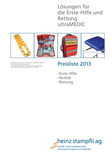 Preisliste ultraMEDIC 2013 - Heinz Stampfli AG