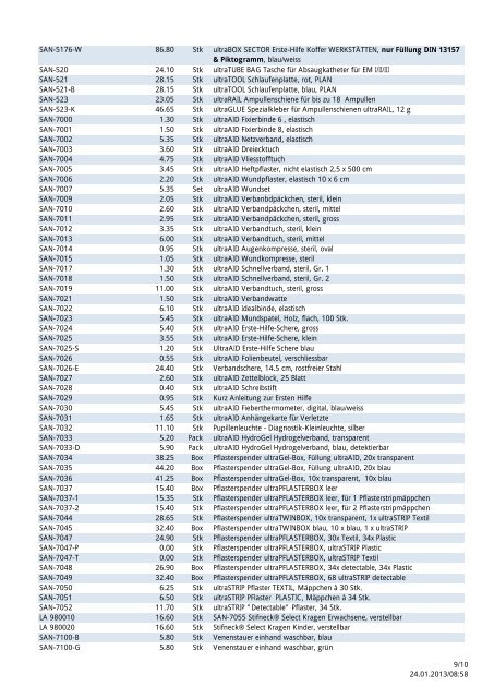 Preisliste ultraMEDIC 2013 - Heinz Stampfli AG