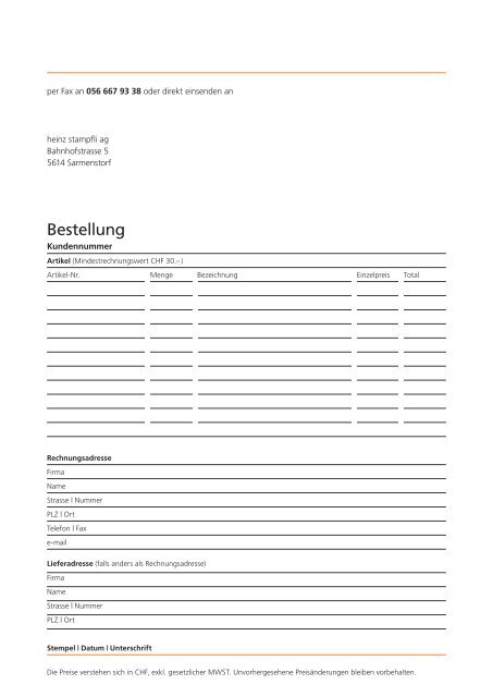 Preisliste ultraMEDIC 2013 - Heinz Stampfli AG