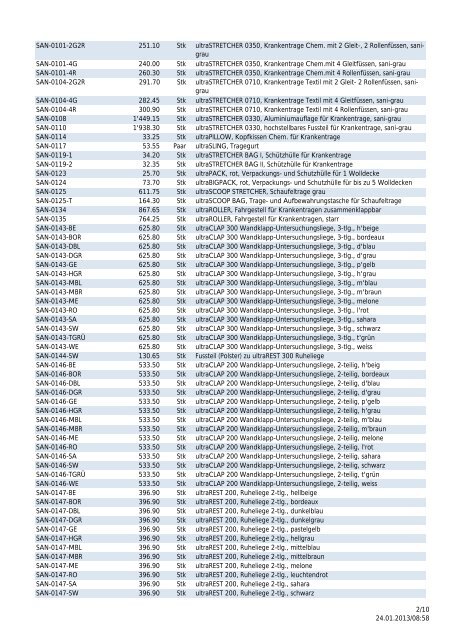 Preisliste ultraMEDIC 2013 - Heinz Stampfli AG