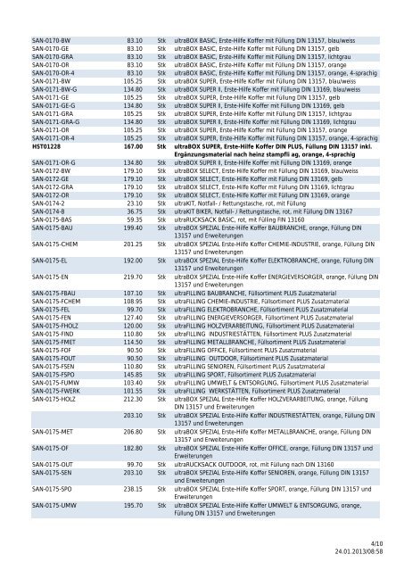 Preisliste ultraMEDIC 2013 - Heinz Stampfli AG