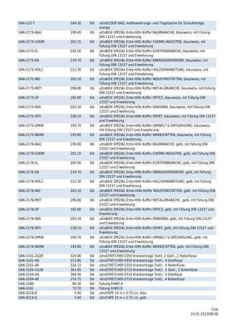 Preisliste ultraMEDIC 2013 - Heinz Stampfli AG