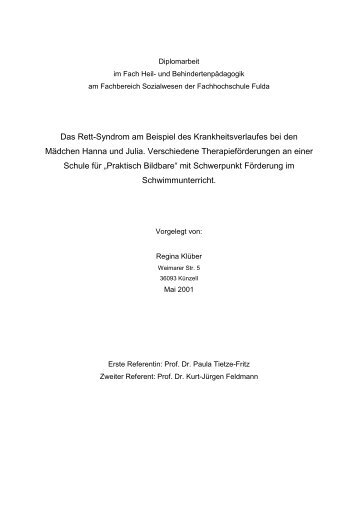 Ulrich Klüber - Elternhilfe für Kinder mit Rett-Syndrom