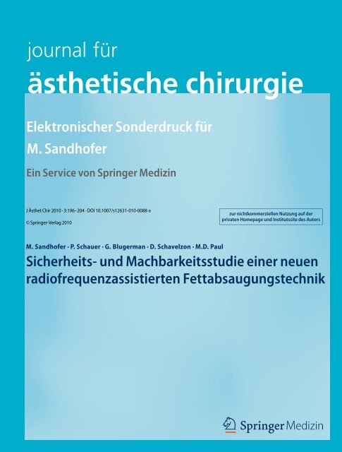 ästhetische chirurgie - Dr. Sandhofer