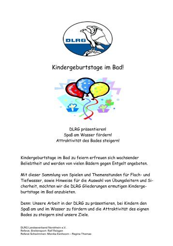 Kindergeburtstag mal anders! - Landesverband Nordrhein - DLRG