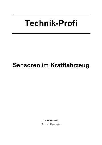 Technik-Profi Sensoren im Kraftfahrzeug - ZAWM