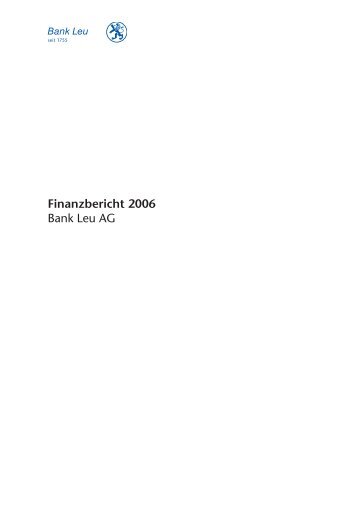 Finanzbericht 2006 Bank Leu AG