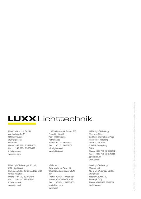 LED-Leuchten - Luxx Lichttechnik GmbH