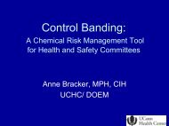 Overview of Control Banding - the Occupational and Environmental ...