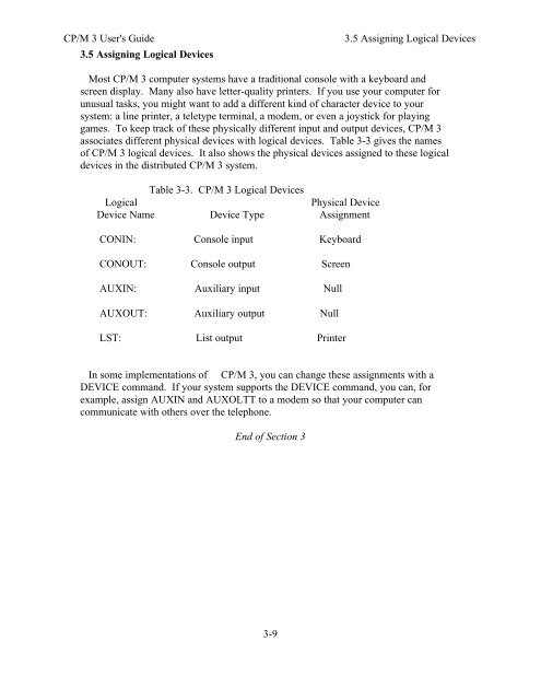 DIGITAL RESEARCH(r) CP/M Plus TM (CP/M Version 3) Operating ...