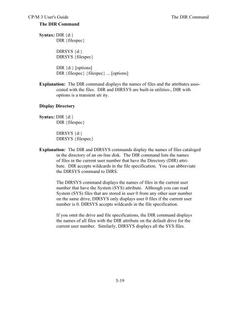 DIGITAL RESEARCH(r) CP/M Plus TM (CP/M Version 3) Operating ...