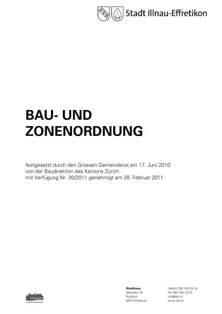 BAU- UND ZONENORDNUNG - Stadt Illnau-Effretikon