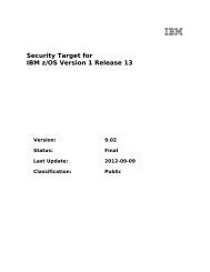 Security Target for IBM z/OS Version 1 Release 13