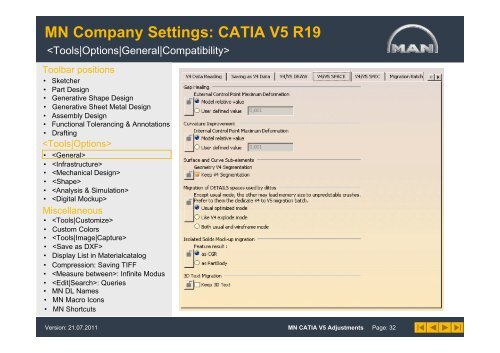 MN Company Settings: CATIA V5 R19 - MAN