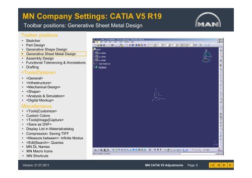 MN Company Settings: CATIA V5 R19 - MAN