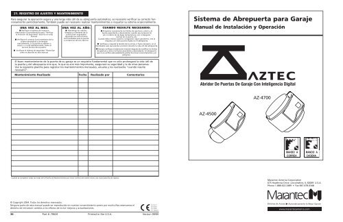 Sistema de Abrepuerta para Garaje - Marantec