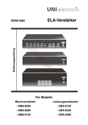 Bedienungsanleitung UMA 6120 - UNIelectronic