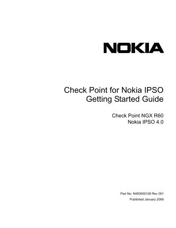 Check Point for IPSO Getting Started Guide (Check Point NGX R60 ...