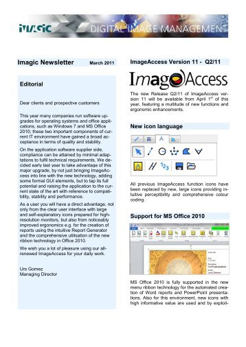 Imagic Newsletter - Imagic Bildverarbeitung AG