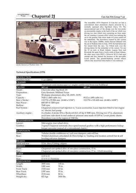 70 Chaparral 2J - Motorsports Almanac