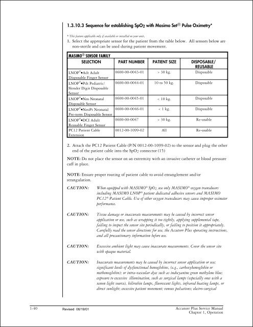 Accutorr Plus Service Manual - Mindray