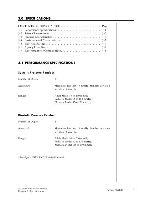 Accutorr Plus Service Manual - Mindray