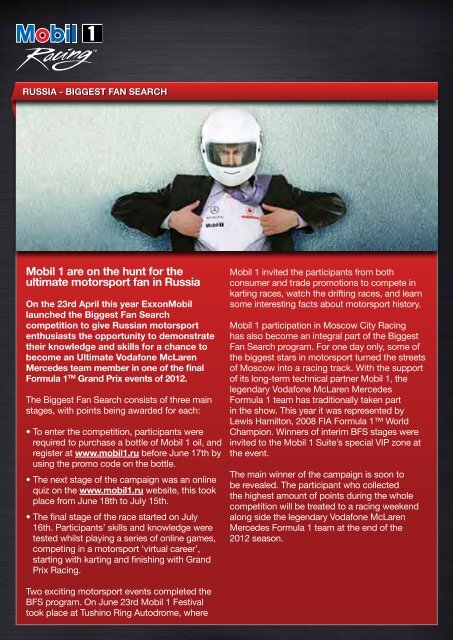 Check out the PDF Mobil 1 Racing newsletter - WP Motorsport