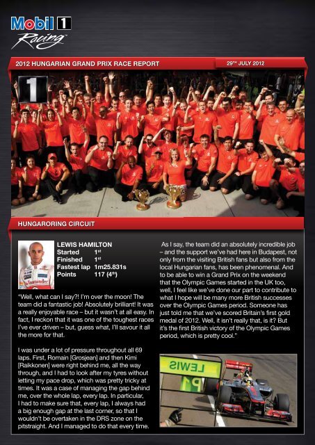 Check out the PDF Mobil 1 Racing newsletter - WP Motorsport