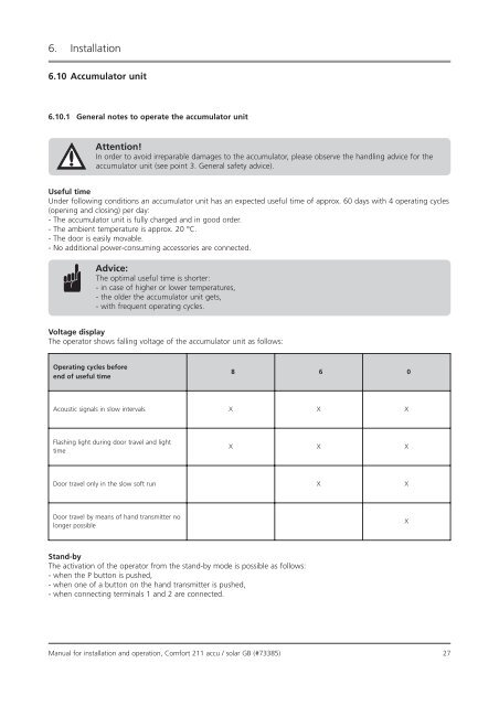 Comfort 211 accu / solar - Marantec